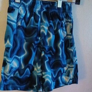 Blue and Black Patterned Shorts